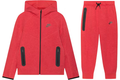 Nike Sportswear Tech Fleece Full-Zip Hoodie & Jogger Set - Light University Red Heather/Black/Black