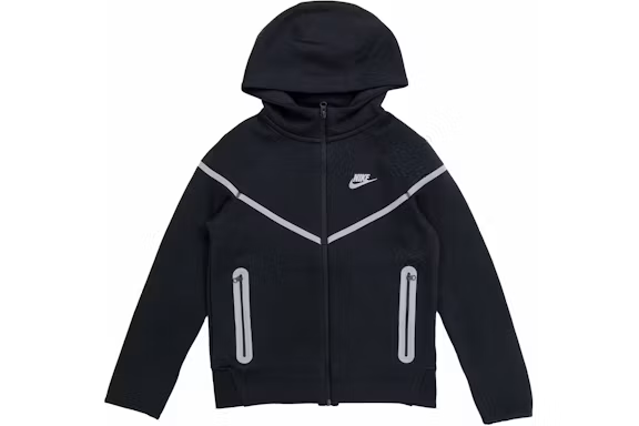Nike Kids' Tech Fleece Reflective Full-Zip Hoodie - Black/Silver