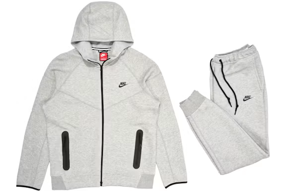 Nike Sportswear Tech Fleece Full-Zip Hoodie & Jogger Set - Dark Heather Grey/Black