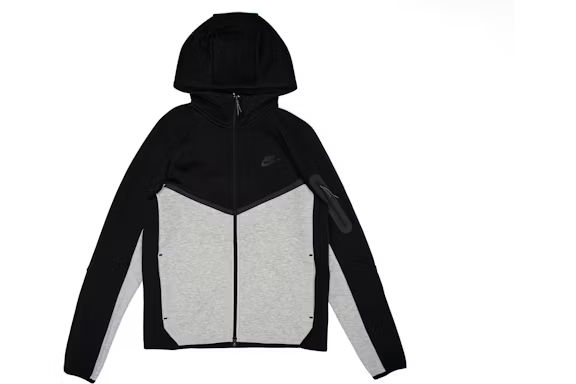 Nike Sportswear Tech Fleece Windrunner Hoodie - Black/Dark Grey Heather/Black