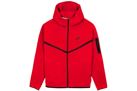 Nike Tech Fleece Windrunner Full-Zip Hoodie - Gym Red/Black