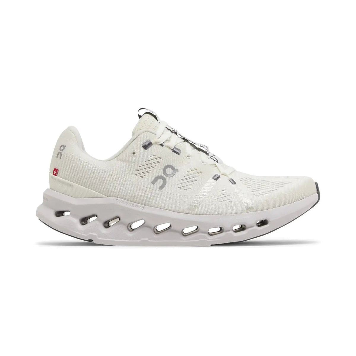 On Cloudsurfer 'White / Frost' (3MD10420664) — Everyday Distance Running, Single-Layer CloudTec® Ground Feel