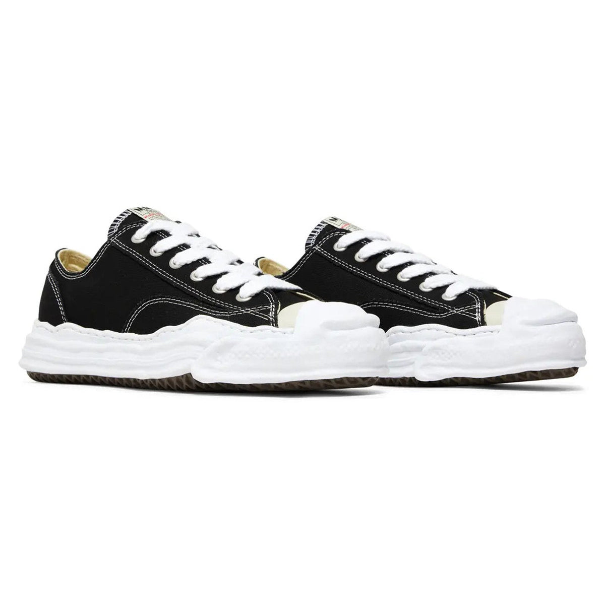 Maison MIHARA YASUHIRO HANK OG Sole Canvas Low 'Black/White' (A05FW702-BLK) — Japanese Avant-Garde Designer Sneaker