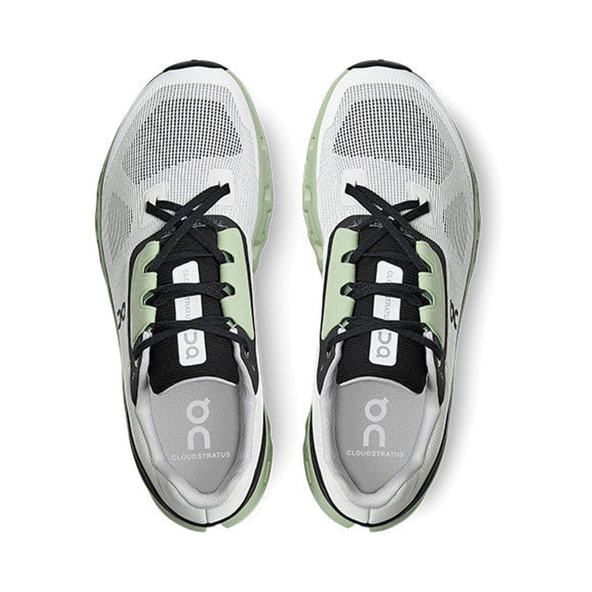 On Cloudstratus 'White / Black' (39.99212) — Dual-Layer CloudTec® High-Mileage Road Running Shoe