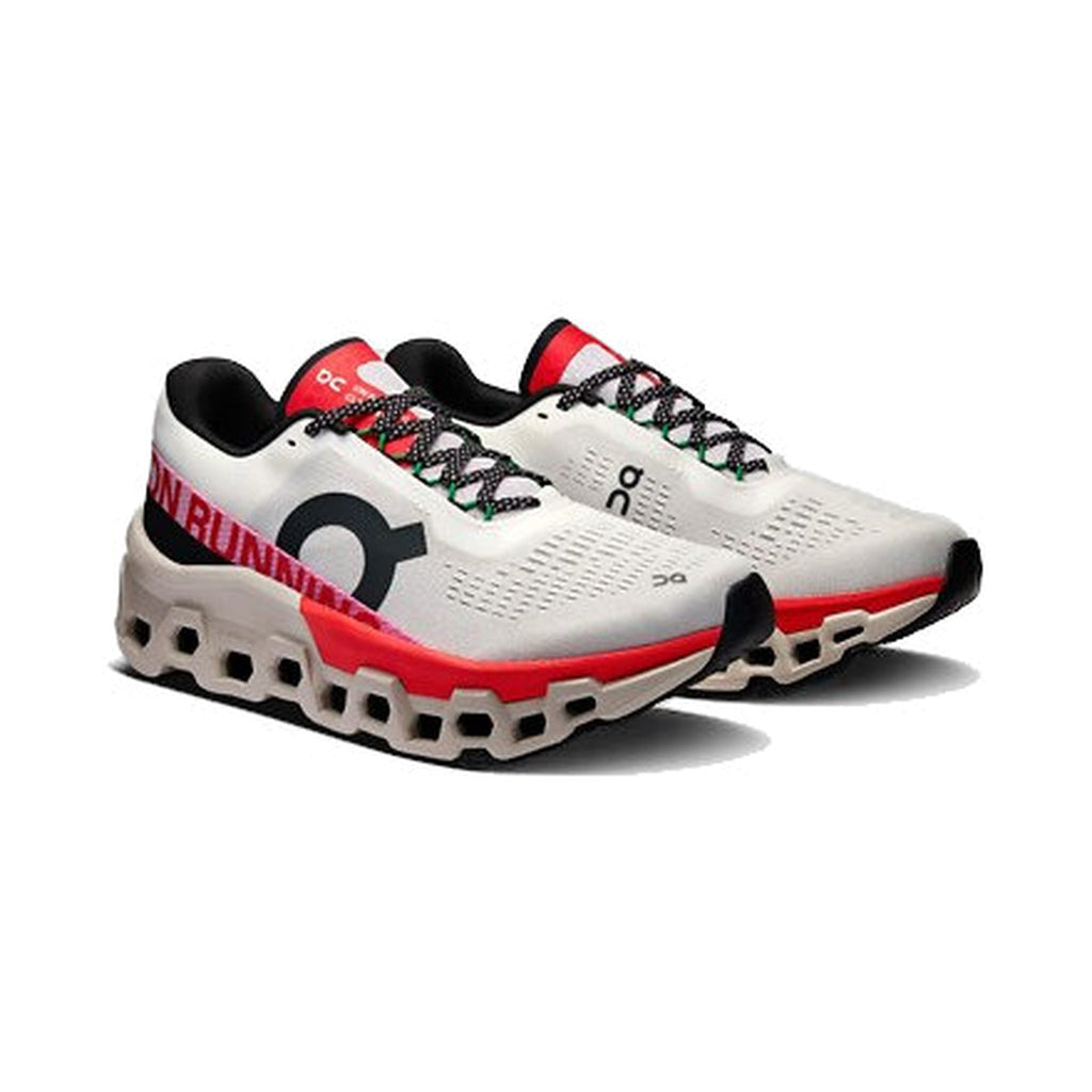 On Cloudmonster 2 'Ivory / Silver / Red' Women’s (3ME10122906) — Second-Generation Maximum Cushioning, Women’s-Specific Fit