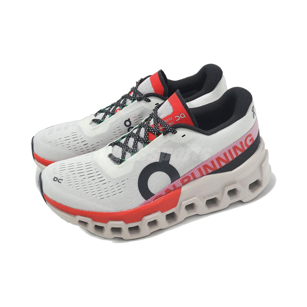 On Cloudmonster 2 'Ivory / Silver / Red' Women’s (3ME10122906) — Second-Generation Maximum Cushioning, Women’s-Specific Fit