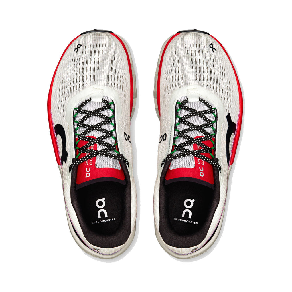 On Cloudmonster 2 'Ivory / Silver / Red' Women’s (3ME10122906) — Second-Generation Maximum Cushioning, Women’s-Specific Fit