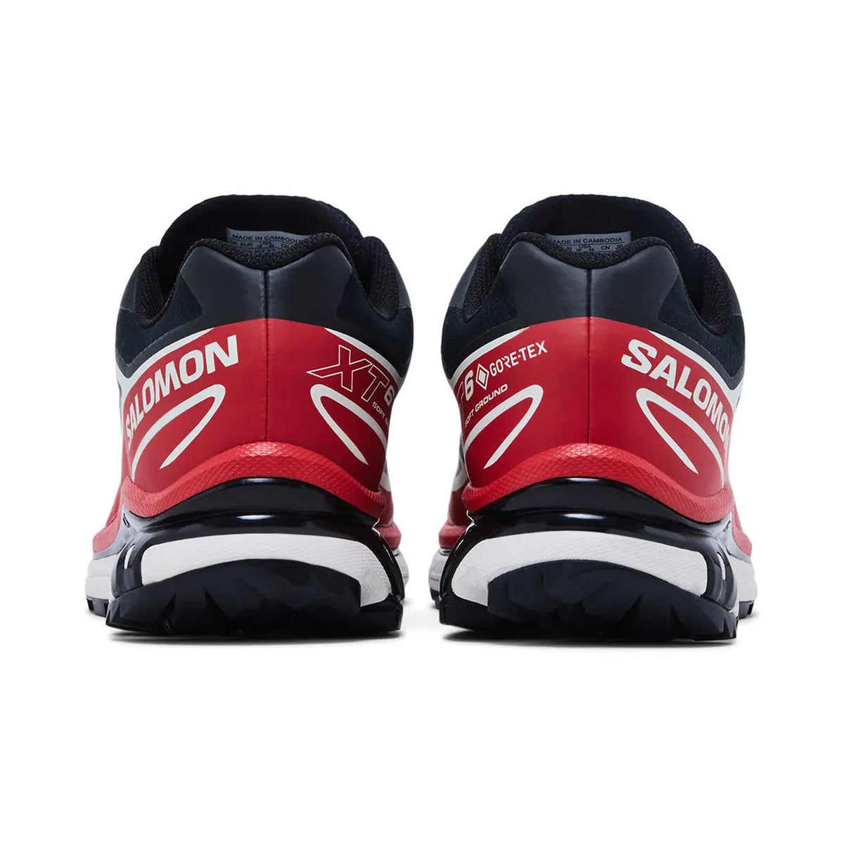 Salomon XT-6 GORE-TEX 'Black / Flame / Scarlet' (L47974900) — Waterproof Trail Silhouette, Guaranteed Weather Protection